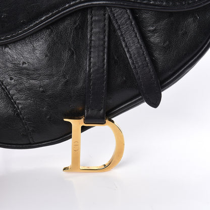 Christian Dior Ostrich Saddle Belt Bag Black 13 of 13