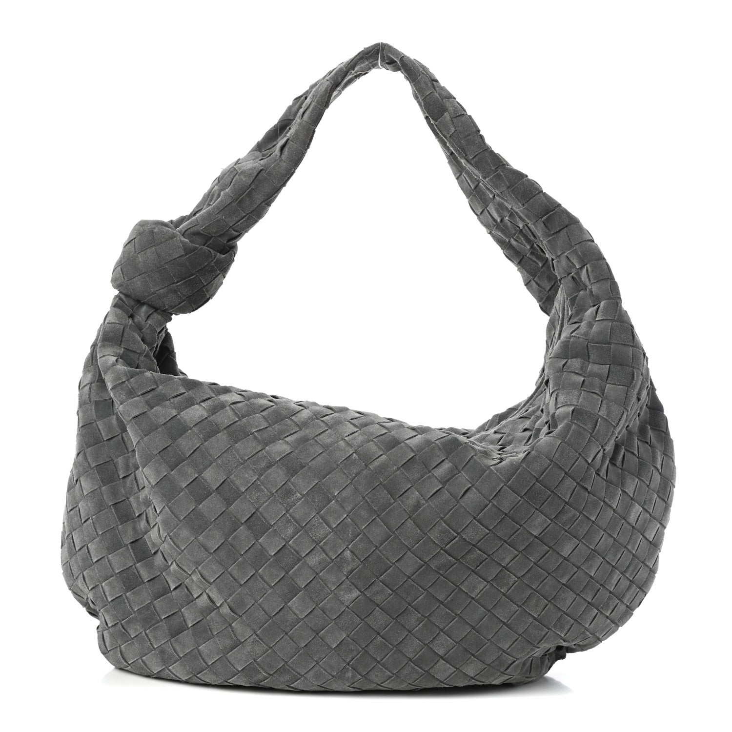 Bottega Veneta Suede Intrecciato Large Jodie Medium Grey 1 of 9