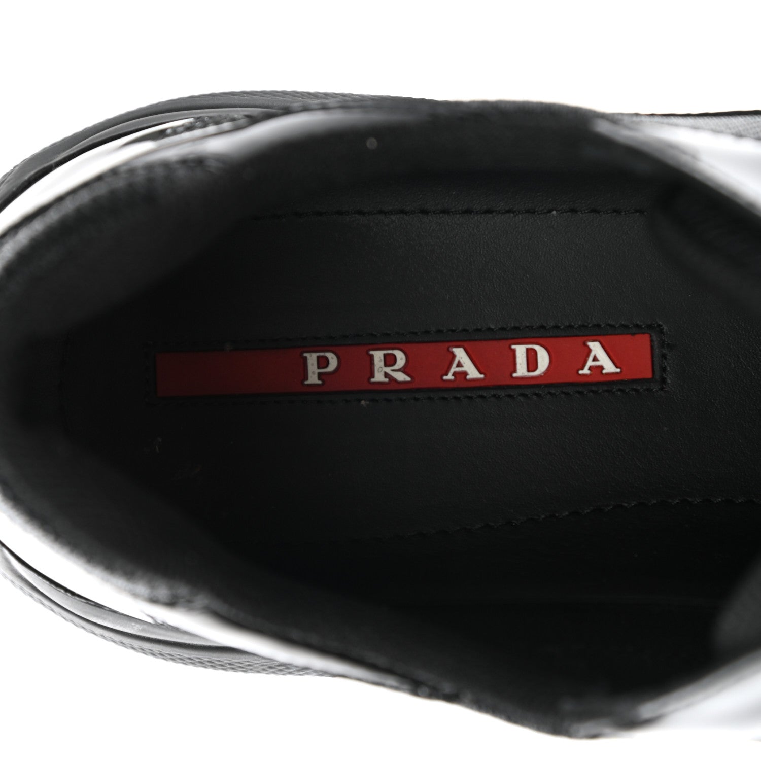 Prada Patent Mens America's Cup Patchwork Sneakers 8 Black 7 of 9