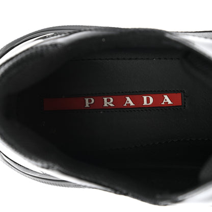 Prada Patent Mens America's Cup Patchwork Sneakers 8 Black 7 of 9