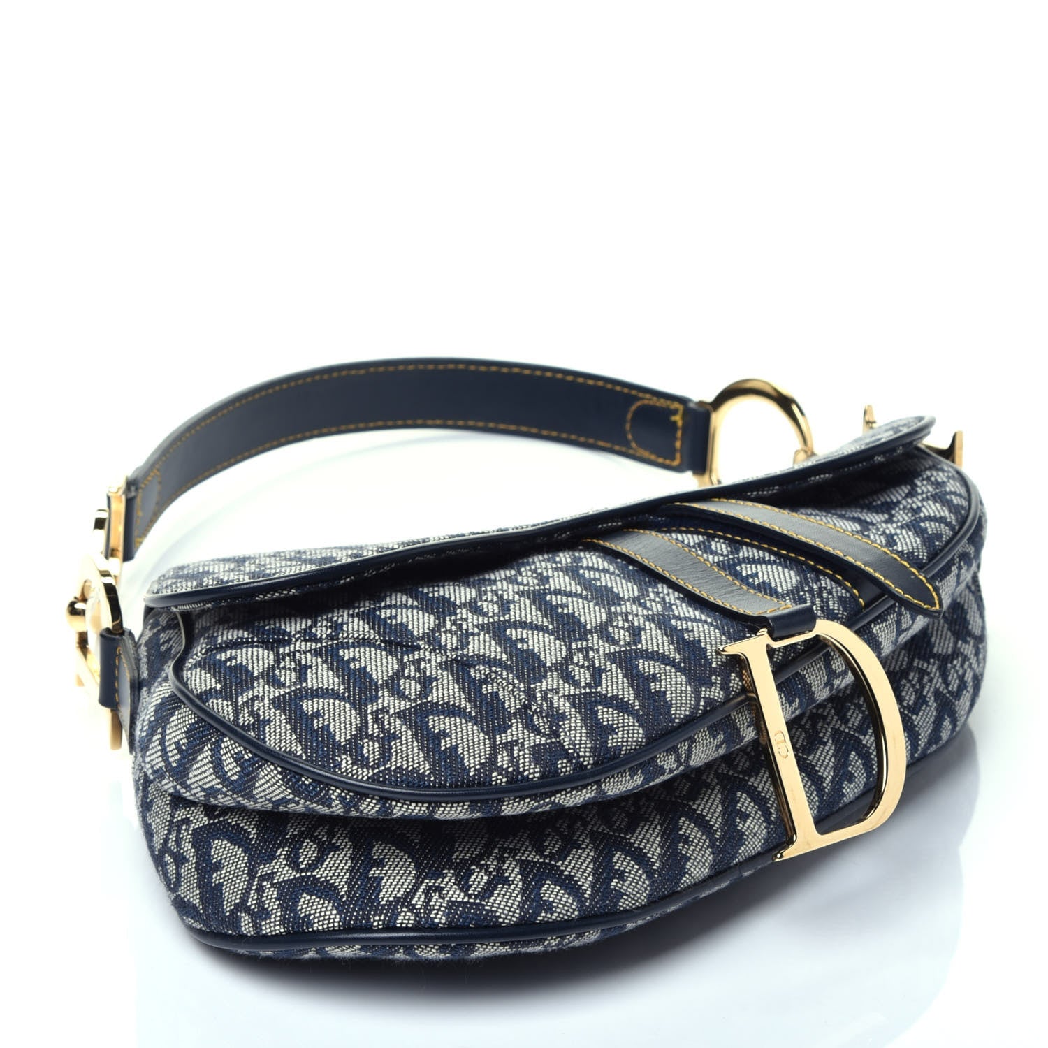 Christian Dior Monogram Saddle Bag Blue 4 of 9