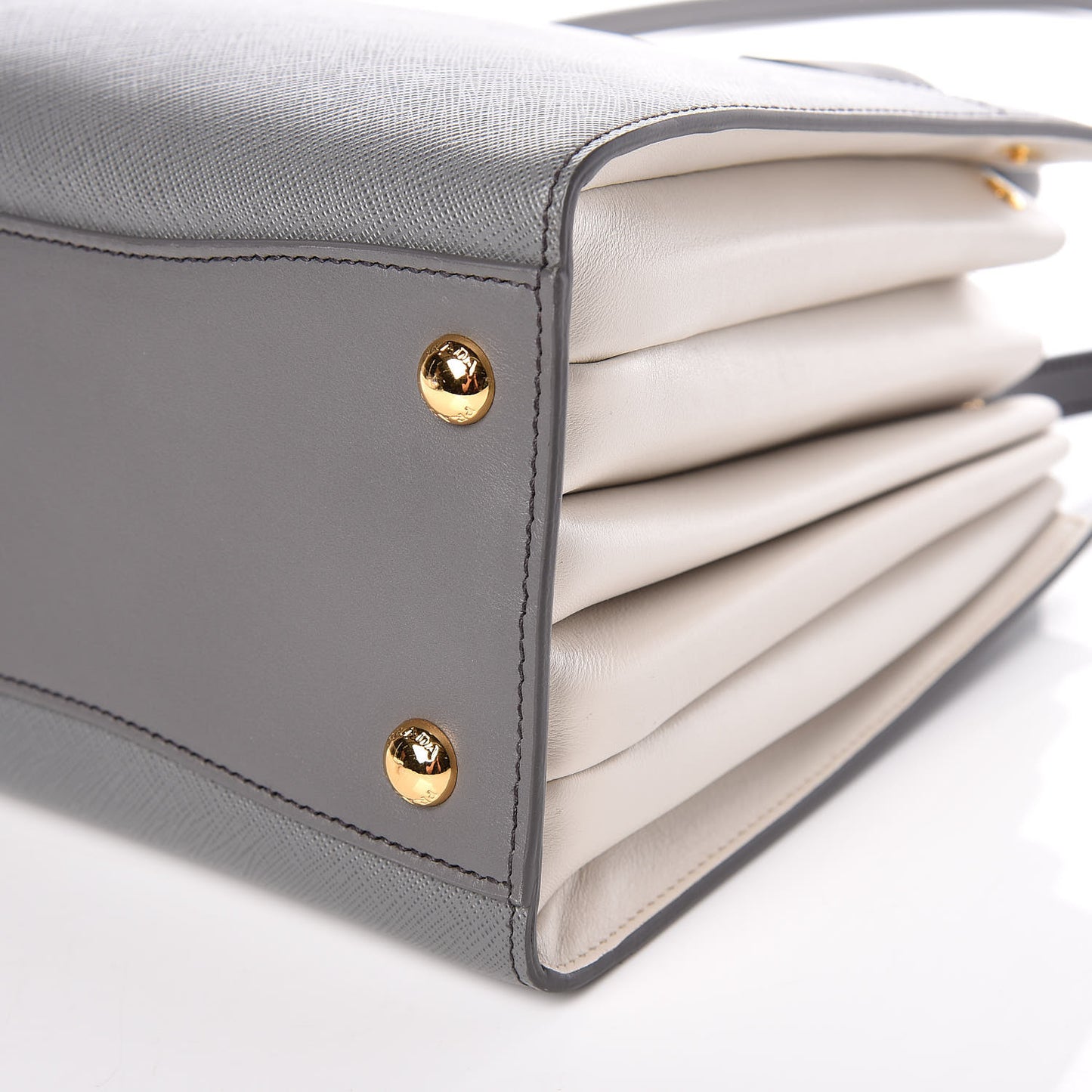 Saffiano City Calfskin Small Bibliotheque Top Handle Mercurio Talco