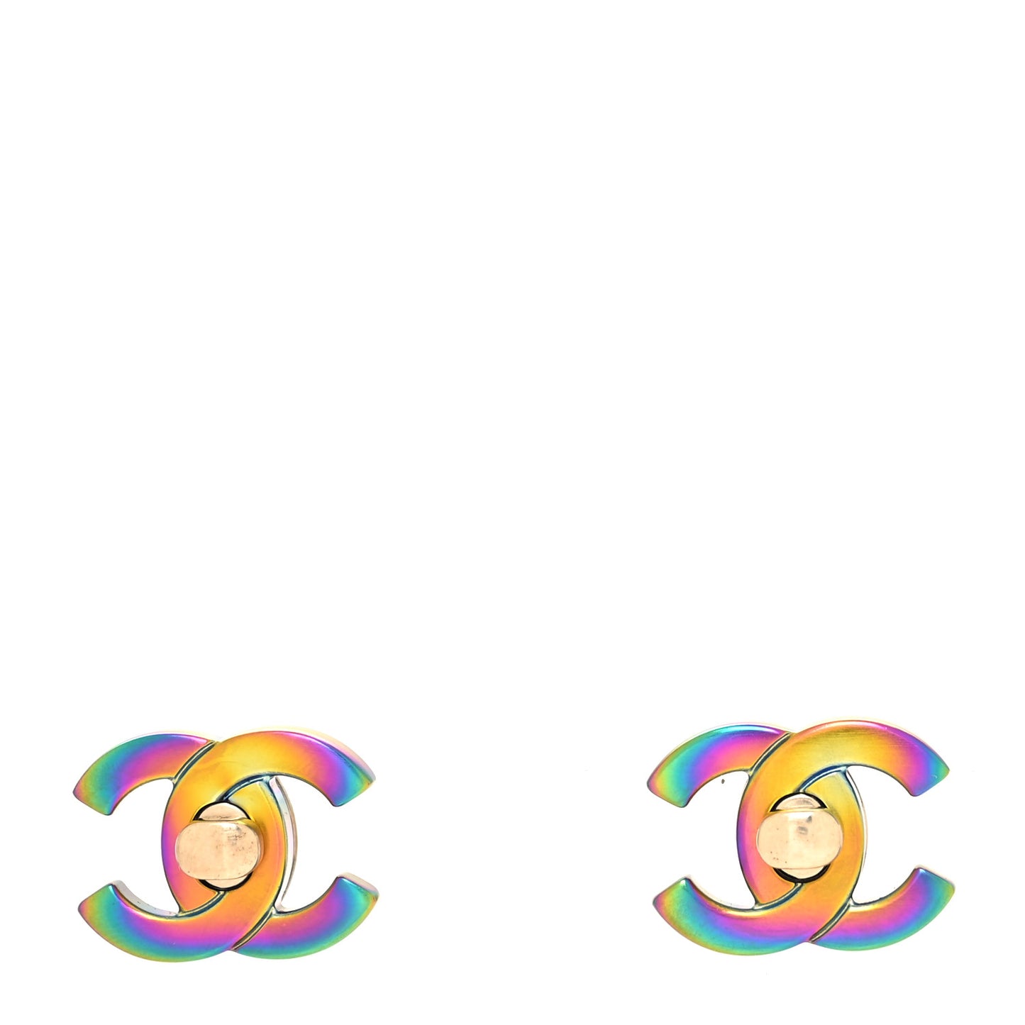 Metal CC Turnlock Interchangeable Earrings Gold