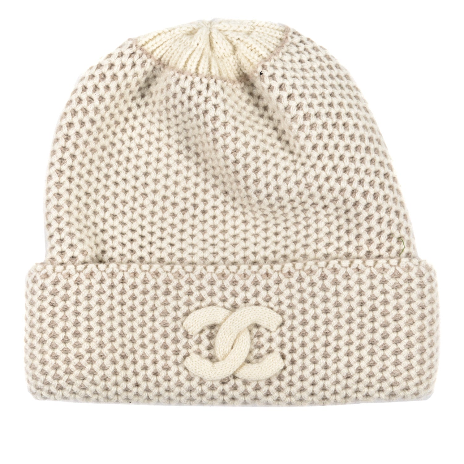Chanel Cashmere CC Beanie Hat Beige 1 of 5
