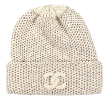 Chanel Cashmere CC Beanie Hat Beige 1 of 5