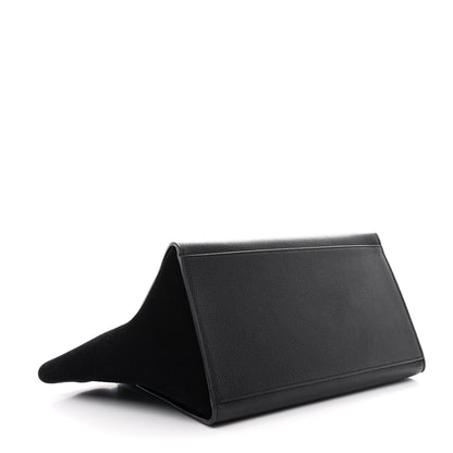 Celine Drummed Calfskin Suede Medium Trapeze Black 4 of 10
