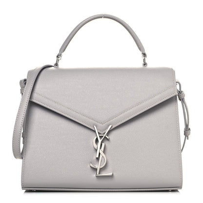 Saint Laurent Grain de Poudre Medium Classic Monogram Cassandra Top Handle Granite 1 of 15