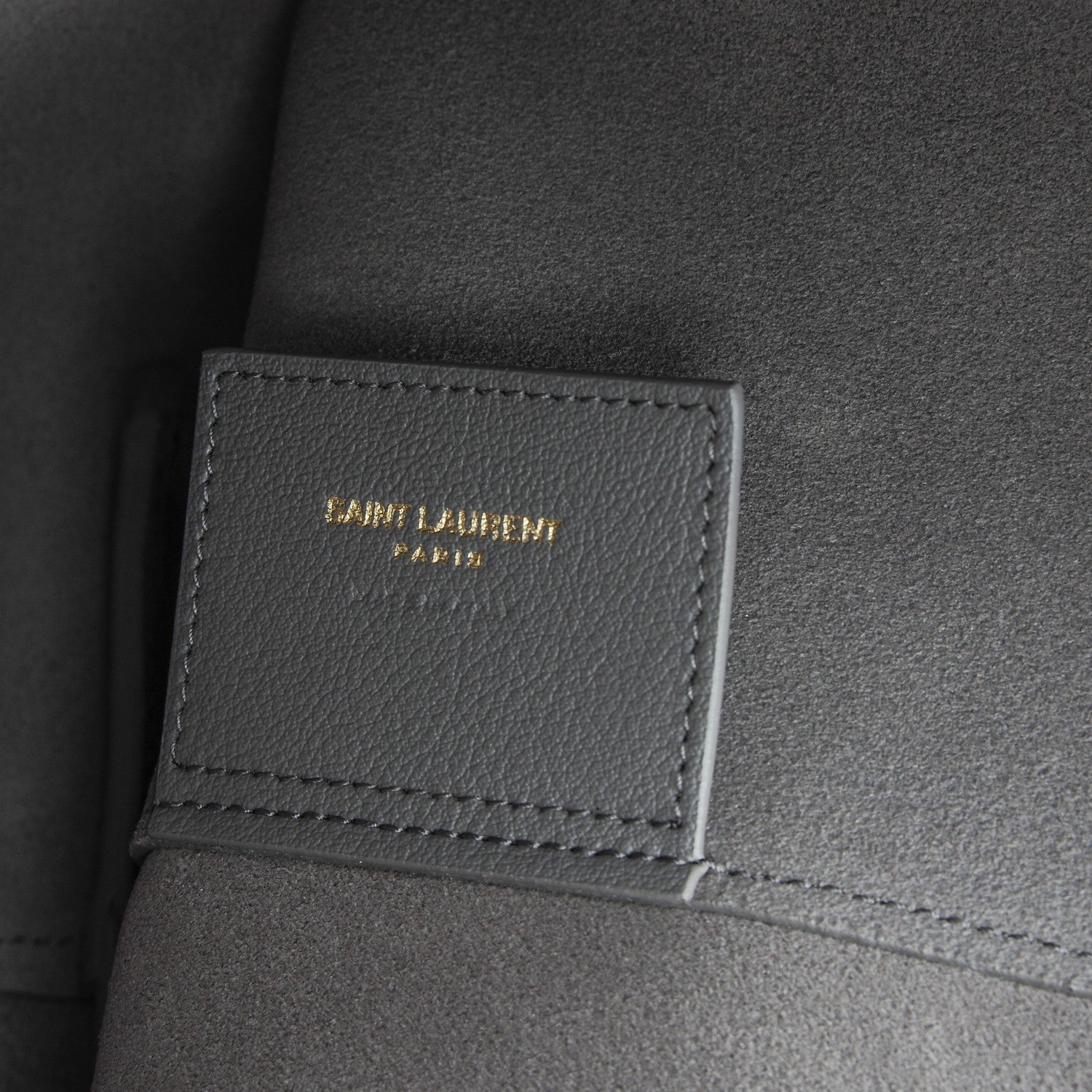 Saint Laurent Calfskin Large Shopping Tote Fog 8 of 9