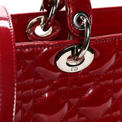 Christian Dior Patent Cannage Large Lady Dior Red 7 of 8