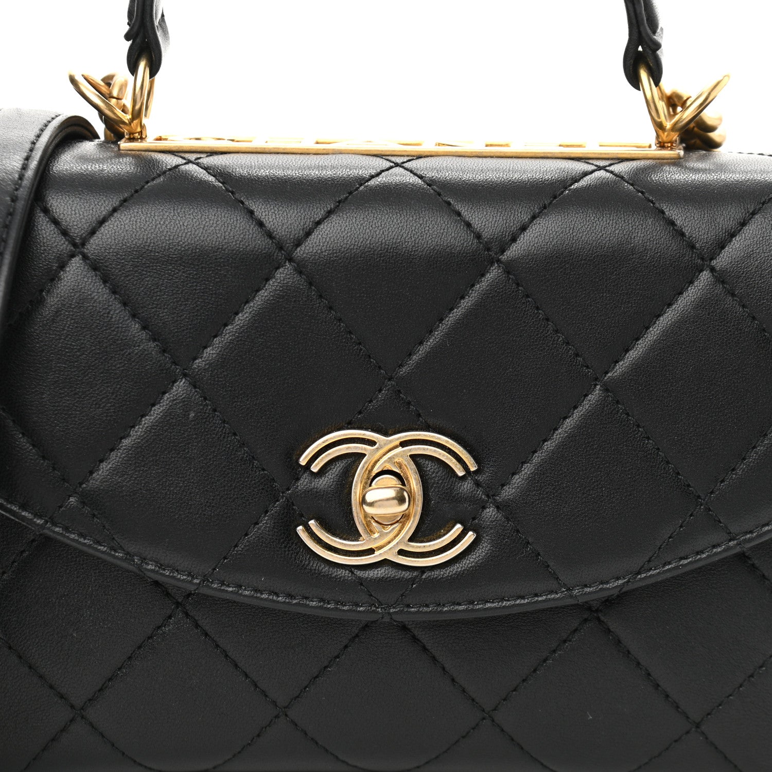 Chanel Lambskin Quilted Small Trendy Spirit Top Handle Bag Black 8 of 11