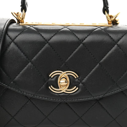 Chanel Lambskin Quilted Small Trendy Spirit Top Handle Bag Black 8 of 11
