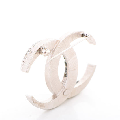 Chanel Baguette Crystal CC Brooch Silver 3 of 5