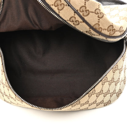 Gucci Monogram Dollar Calfskin Waist Pouch Beige Ebony Testa di Moro Marrone Scuro 5 of 10