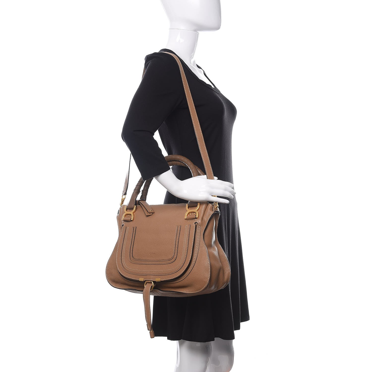 Chloe Calfskin Small Marcie Satchel Nut 2 of 11