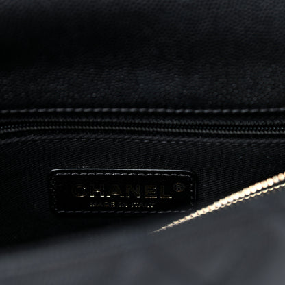 Chanel Caviar Lizard Embossed Quilted Small Coco Handle Flap Black 6 of 10