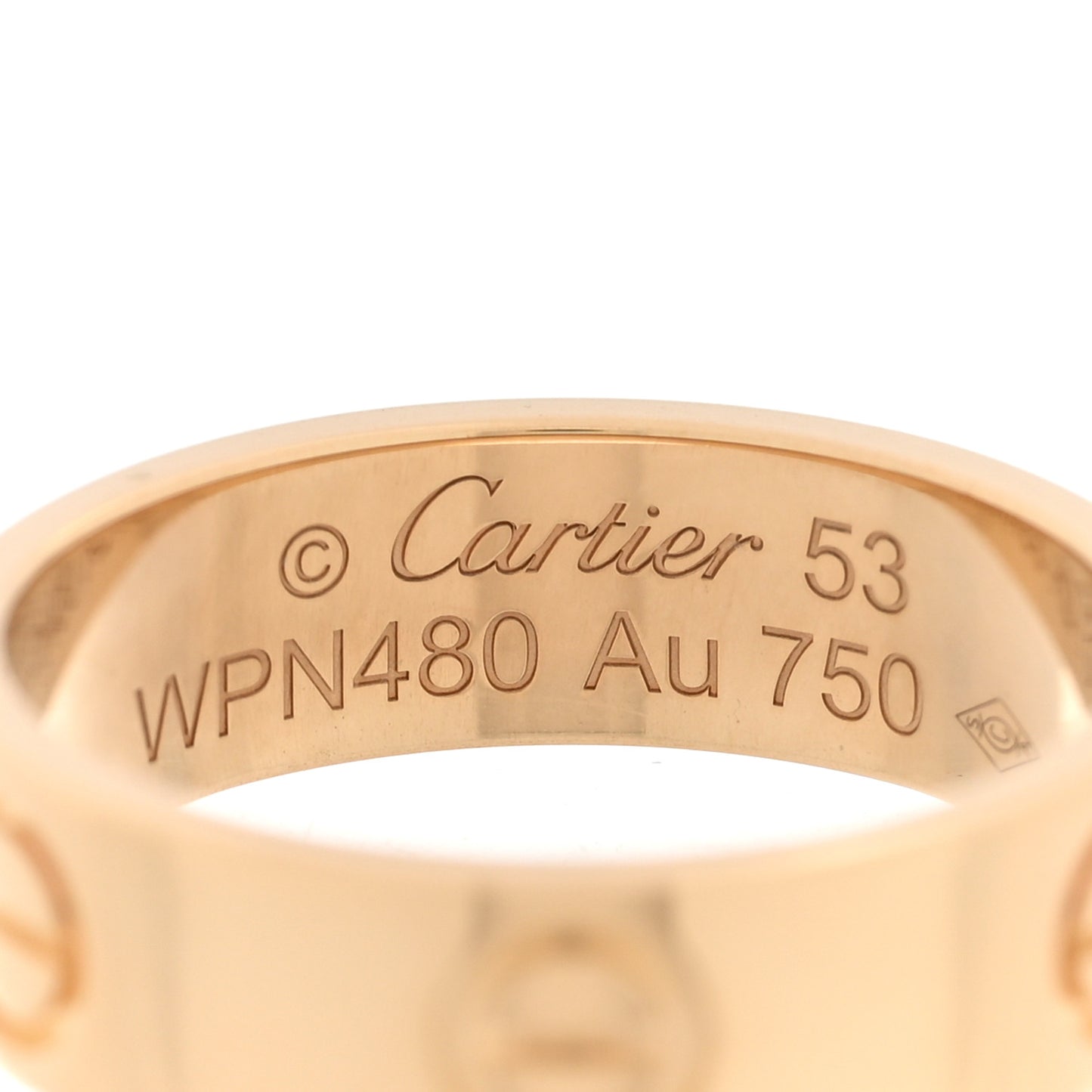 18K Yellow Gold 5.5mm LOVE Ring 53 6.5