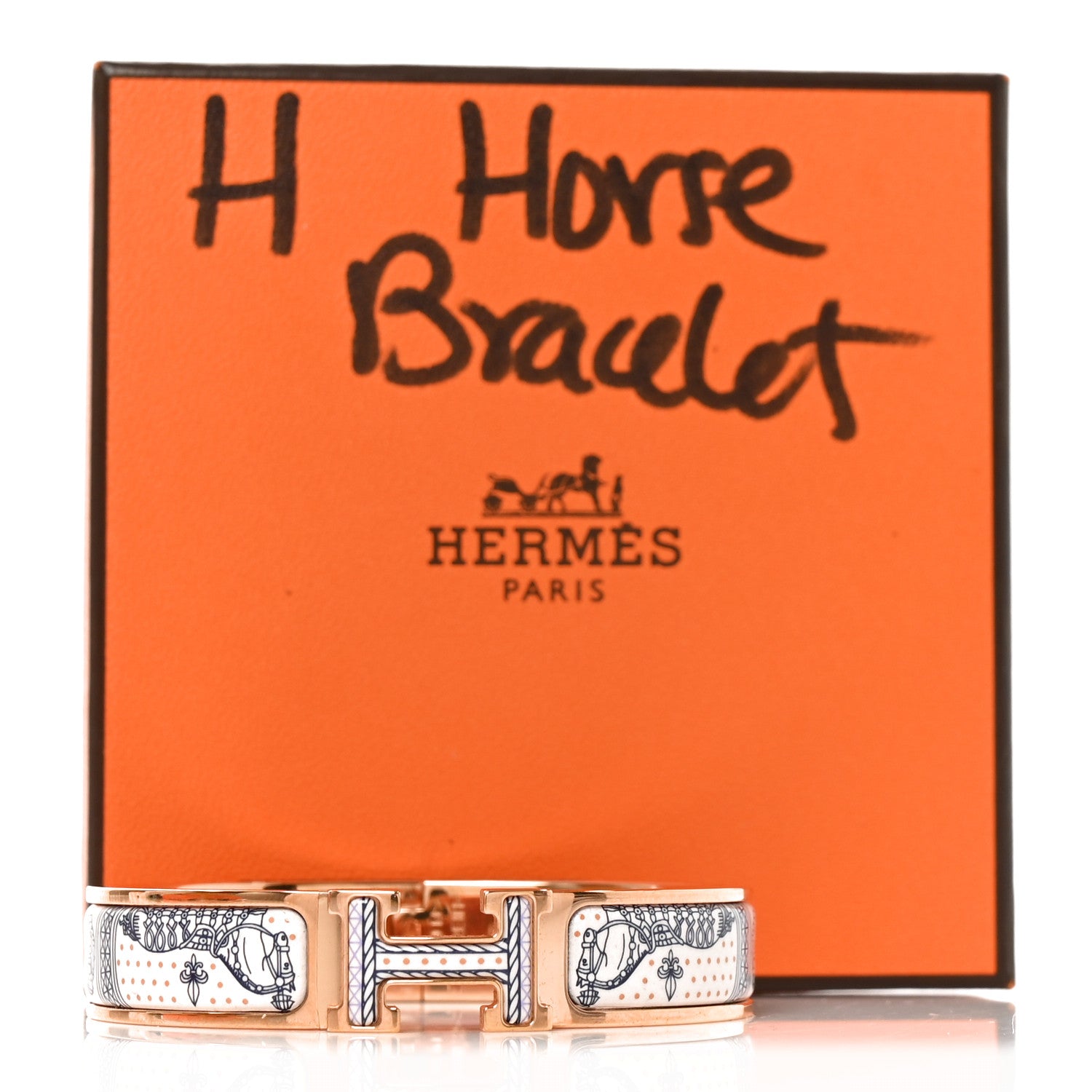 Hermes Enamel Narrow Print Grand Apparat Remix Multico Clic Clac H Bracelet PM Lilas 5 of 5