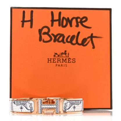 Hermes Enamel Narrow Print Grand Apparat Remix Multico Clic Clac H Bracelet PM Lilas 5 of 5