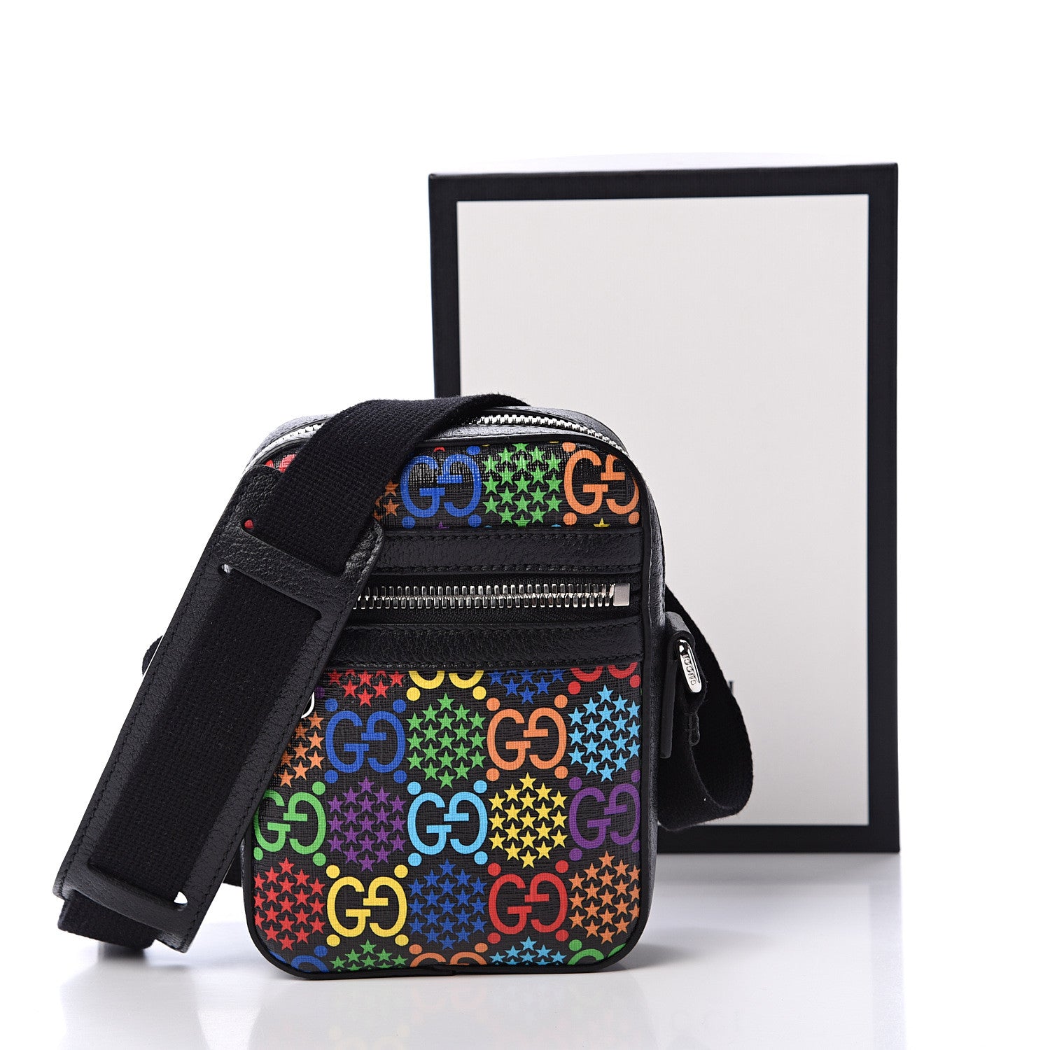 Gucci GG Supreme Monogram Psychedelic Messenger Bag Black 11 of 11