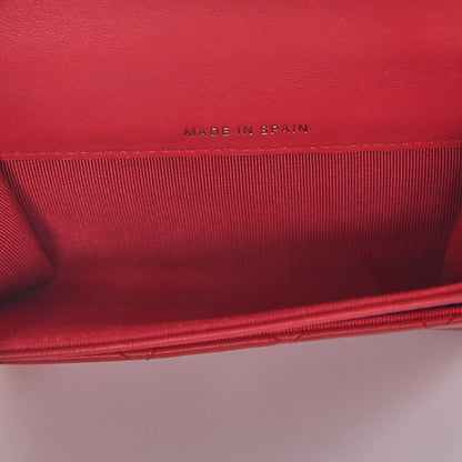 Chanel Lambskin Quilted Flap Card Holder Dark Pink 6 of 9