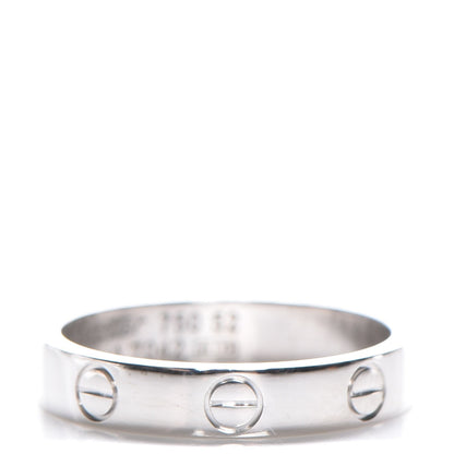 Cartier 18K White Gold 3.5mm LOVE Wedding Band Ring 52 6 1 of 5