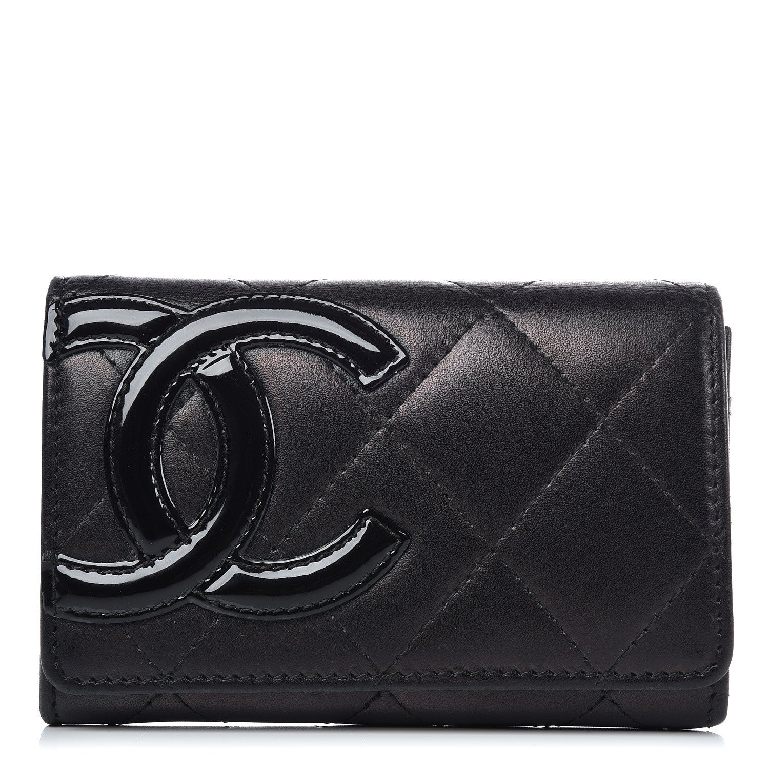 Chanel Calfskin Quilted Cambon Business Card Holder Black 1 of 15