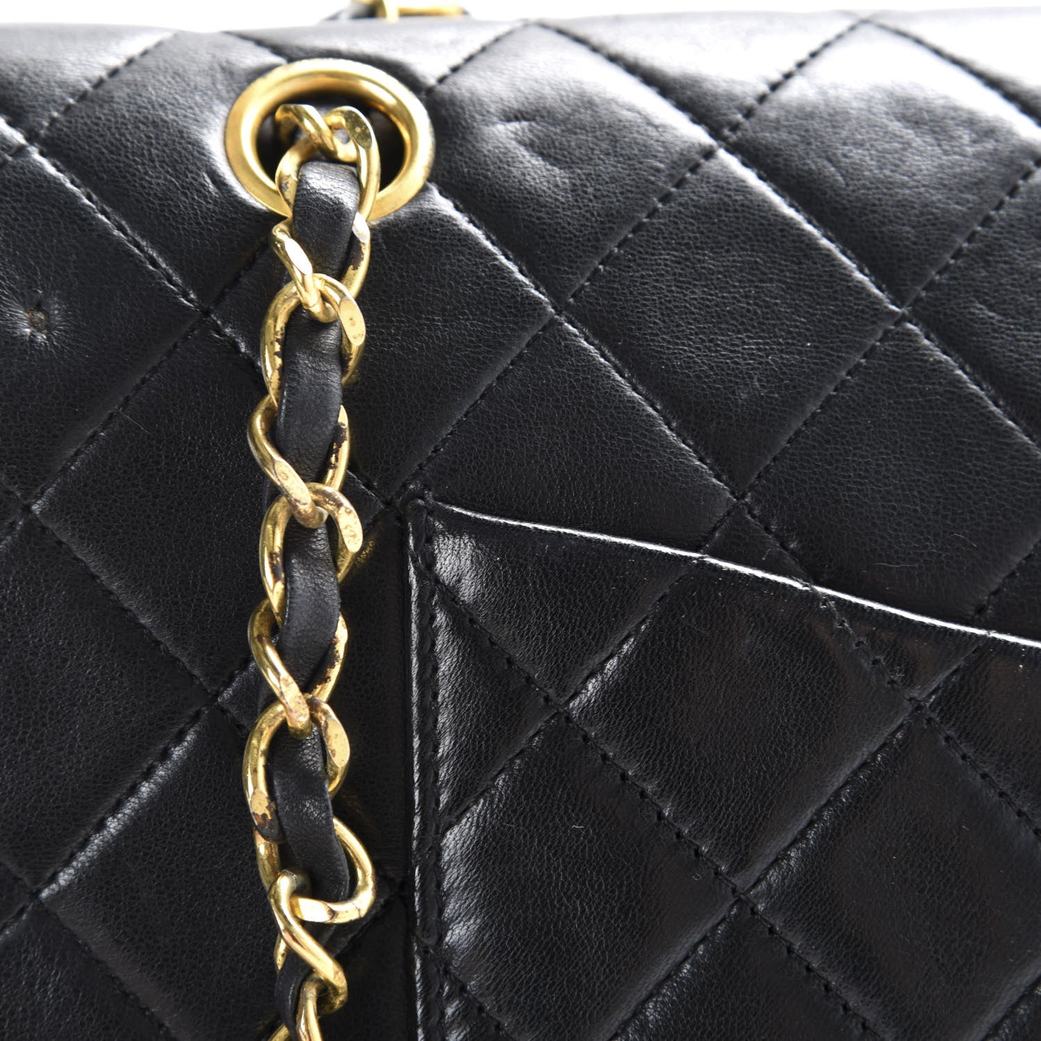 Chanel Lambskin Quilted Medium Double Flap Black 10 of 15