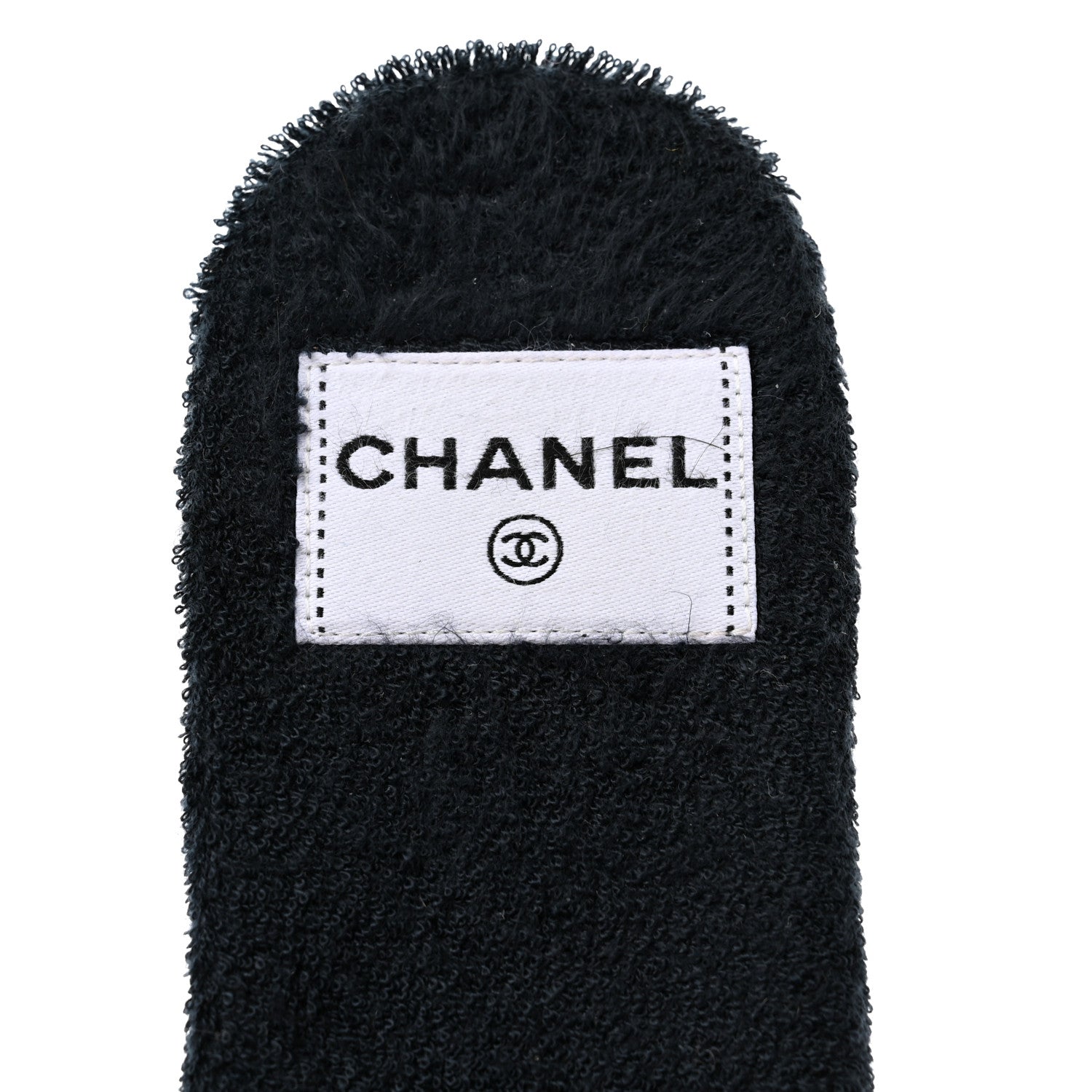Chanel Terry CC Flat Mules Sandals 38 Black 7 of 9