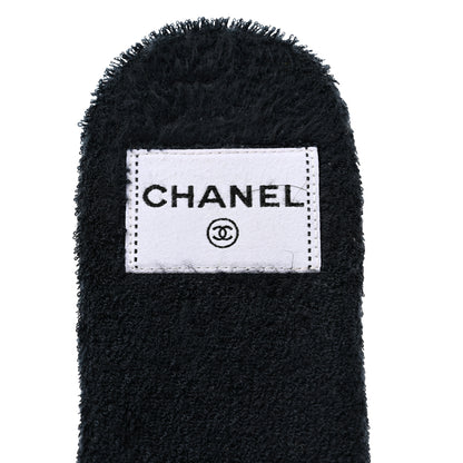 Chanel Terry CC Flat Mules Sandals 38 Black 7 of 9
