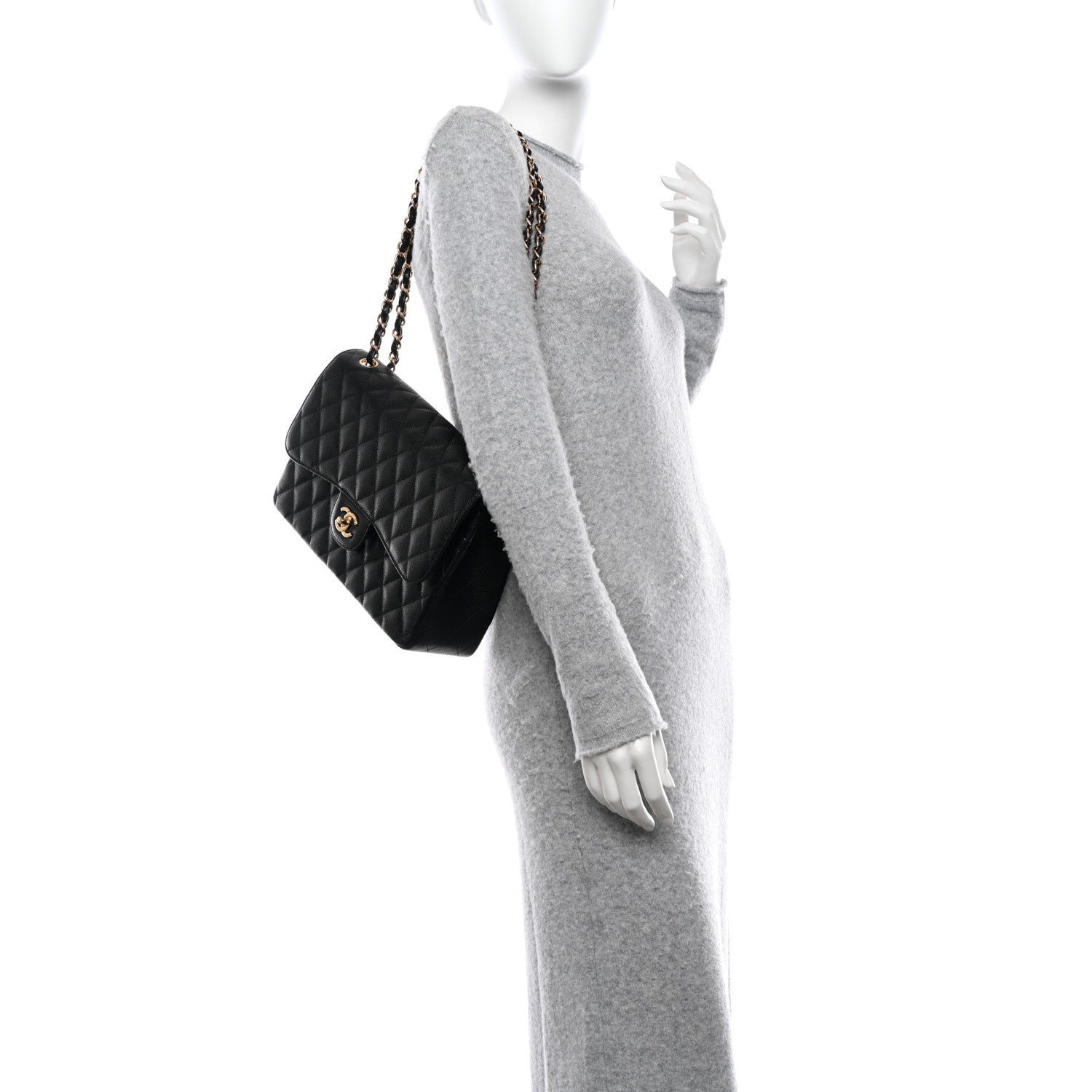 Chanel Caviar Quilted Jumbo Double Flap Black 2 of 12