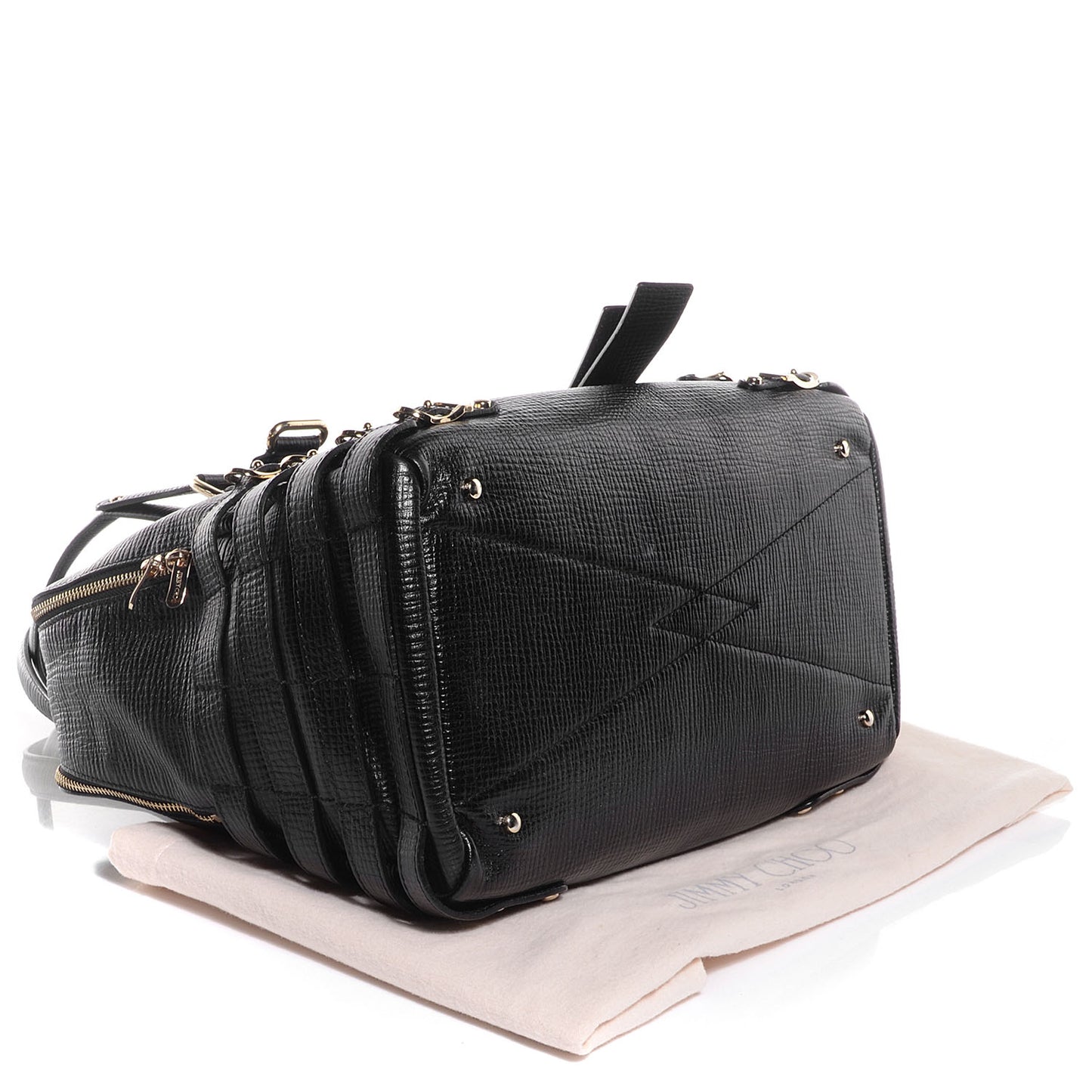 Textured Calfskin Blythe L Satchel Black
