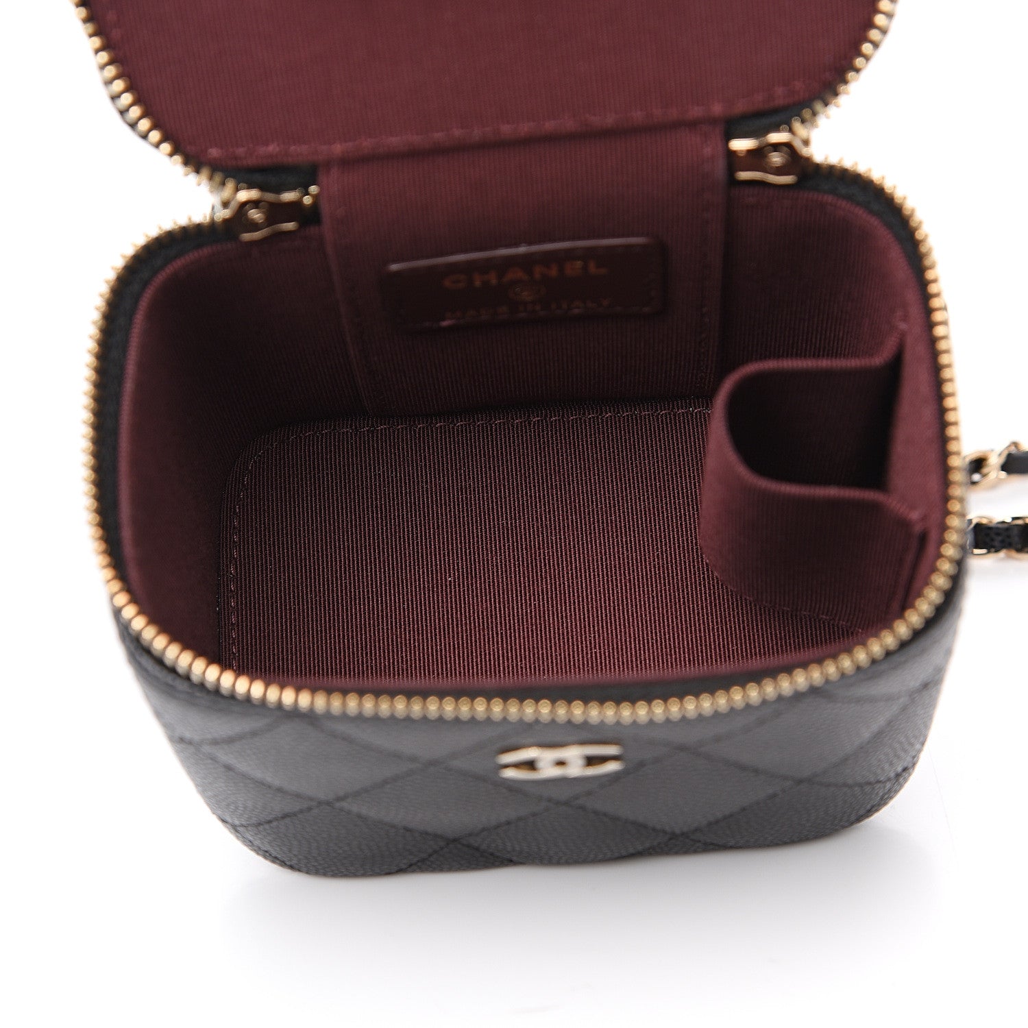 Chanel Caviar Quilted Mini Vanity Case With Chain Black 7 of 9
