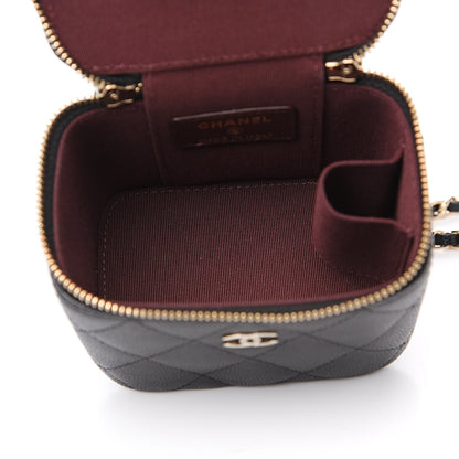 Chanel Caviar Quilted Mini Vanity Case With Chain Black 7 of 9
