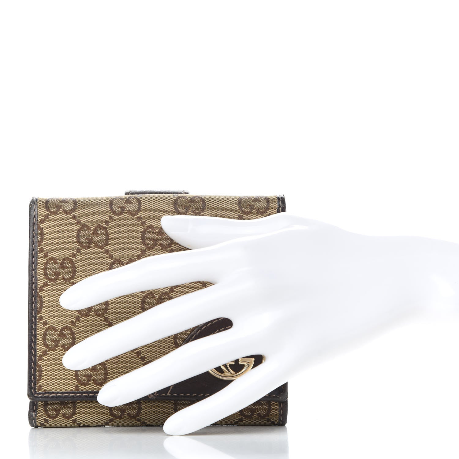 Gucci Monogram New Britt French Wallet Dark Brown 2 of 7