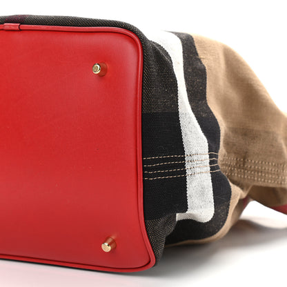 Burberry Canvas Mega Check Medium Ashby Hobo Cadmium Red 11 of 11