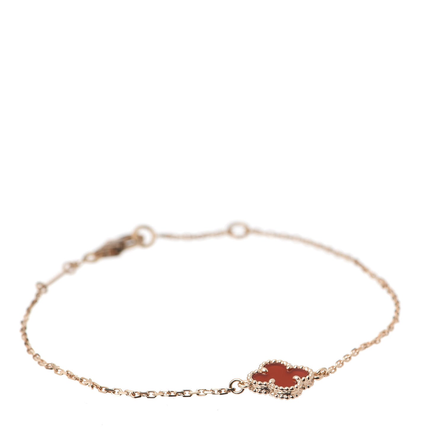 18K Rose Gold Carnelian Sweet Alhambra Bracelet