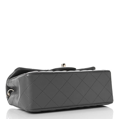 Chanel Lambskin Quilted Mini Rectangular Flap Dark Grey 4 of 9