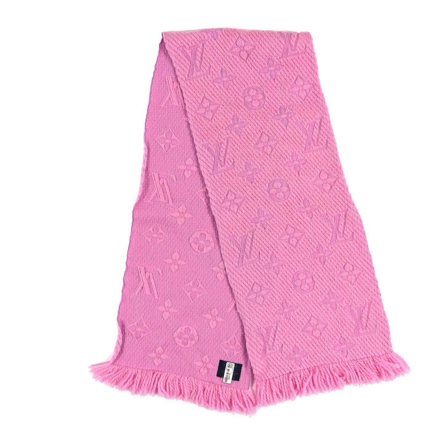 Wool Silk Logomania Scarf Rose