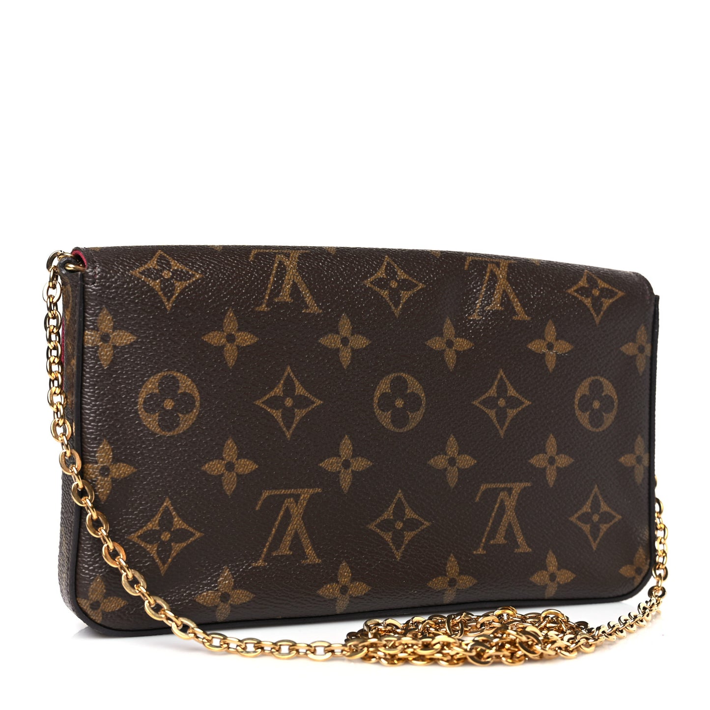 Monogram Pochette Felicie Chain Wallet Fuchsia