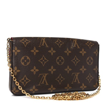 Louis Vuitton Monogram Pochette Felicie Chain Wallet Fuchsia 3 of 9