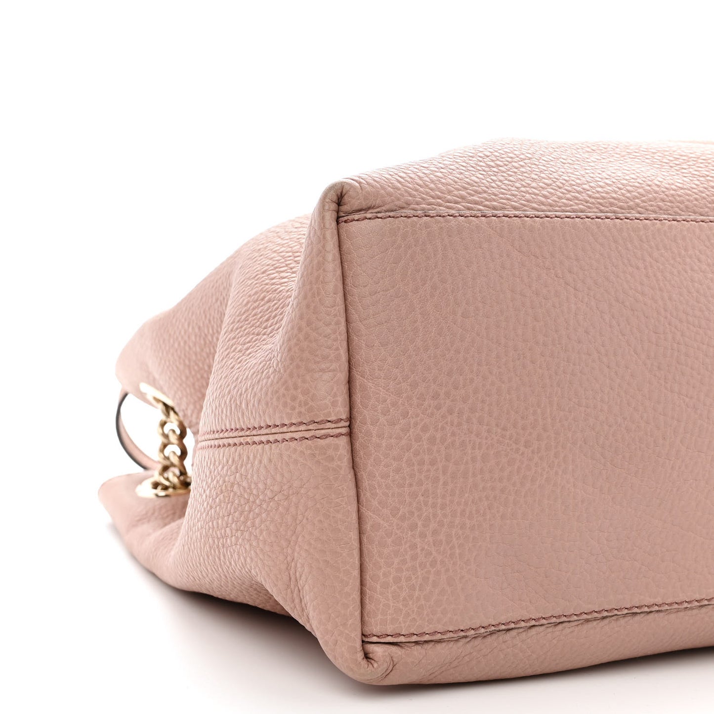 Pebbled Calfskin Medium Soho Chain Shoulder Bag Dark Cipria
