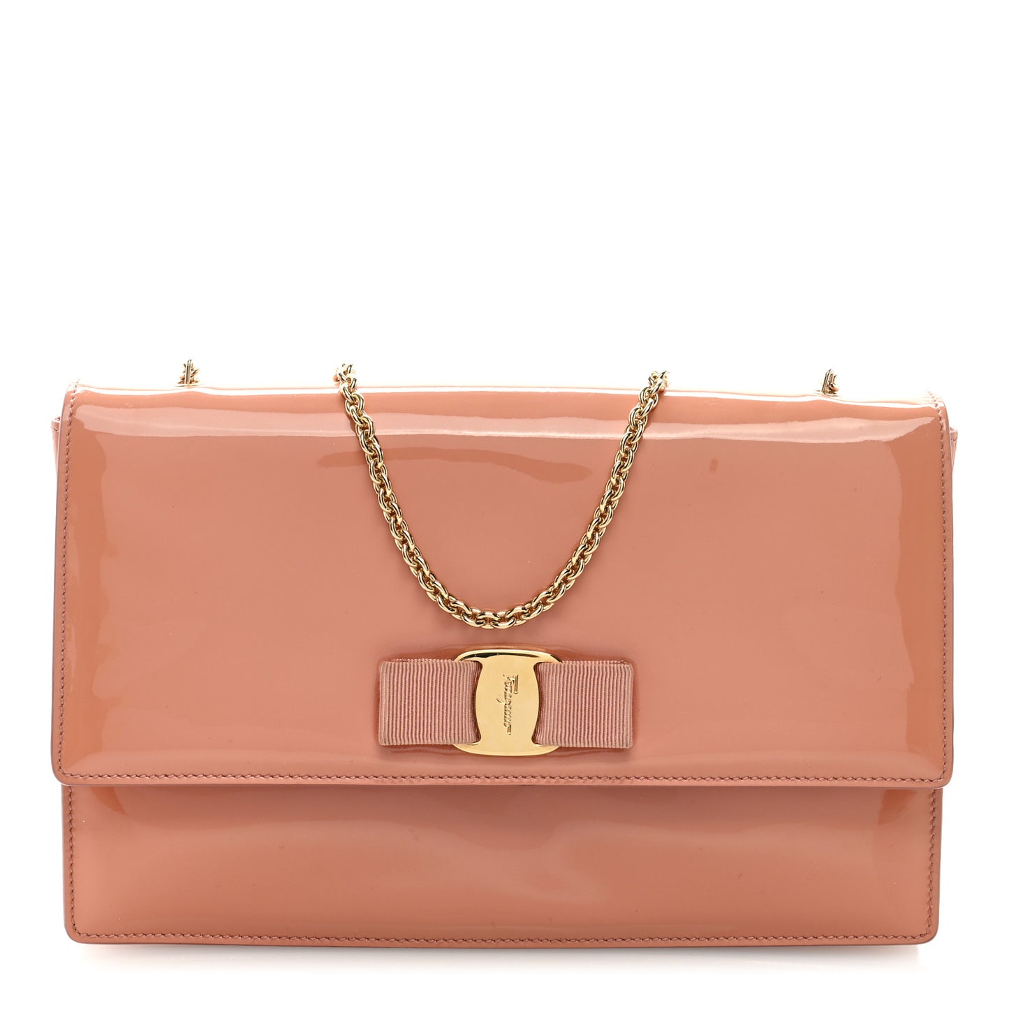 Patent Ginny Vara Bow Shoulder Bag Pastel Pink