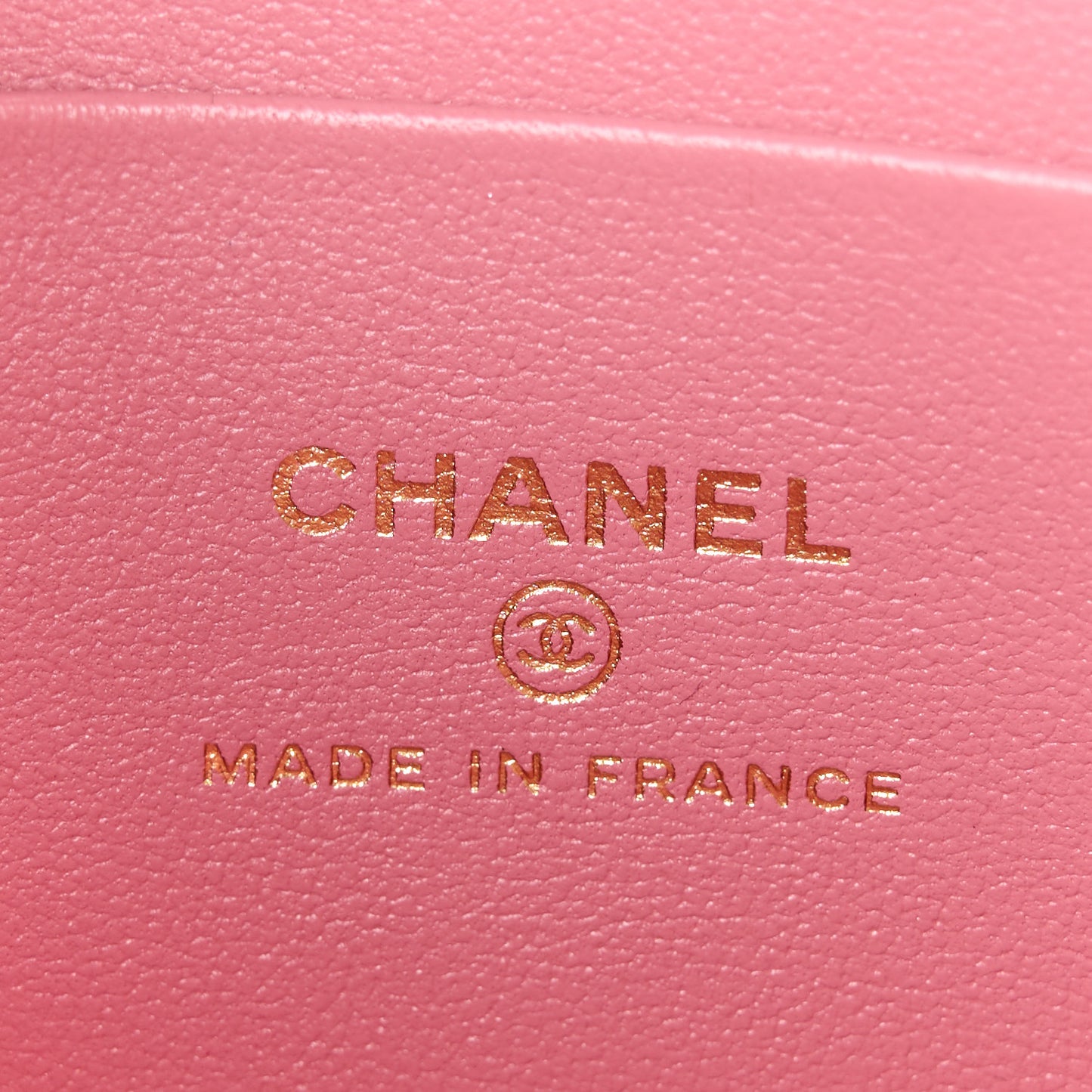 Lambskin Quilted Small Top Handle Vanity Case With Chain Dark Pink