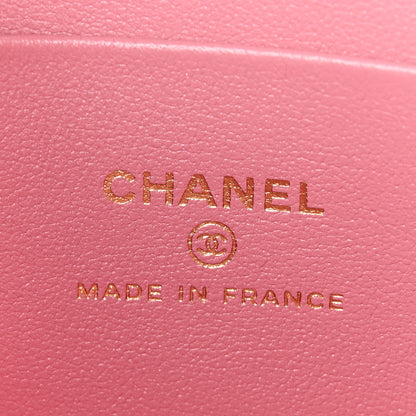 Chanel Lambskin Quilted Small Top Handle Vanity Case With Chain Dark Pink 6 of 14