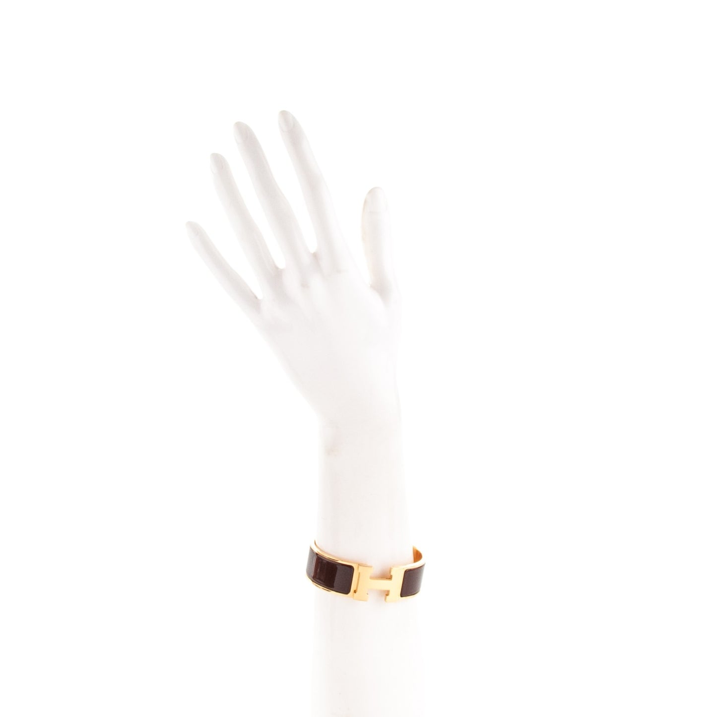 Enamel Wide Clic Clac H Bracelet GM Chocolate