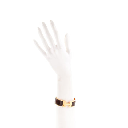 Hermes Enamel Wide Clic Clac H Bracelet GM Chocolate 2 of 4
