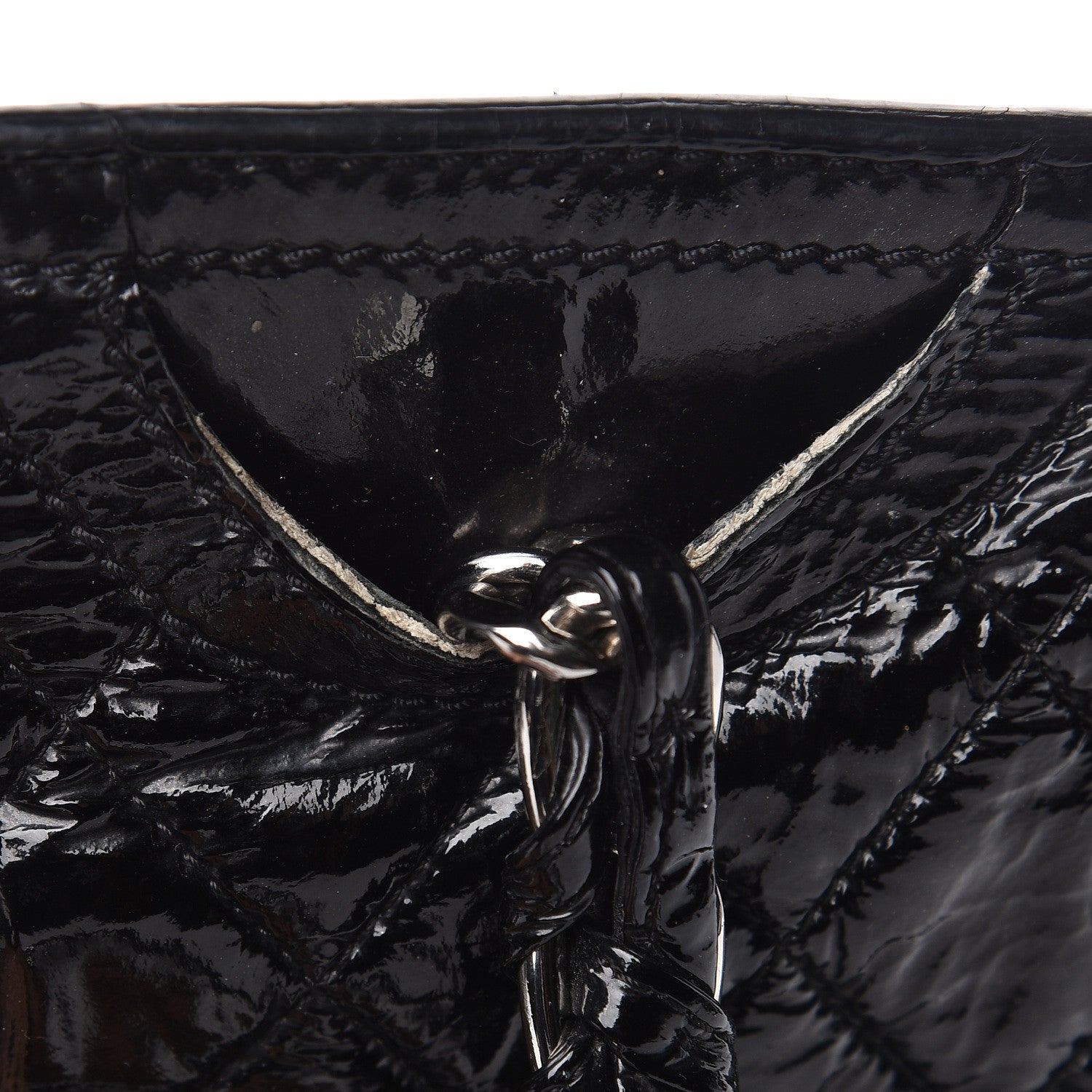 Chanel Patent Quilted Day Glo Flap Bag Black 13 of 17