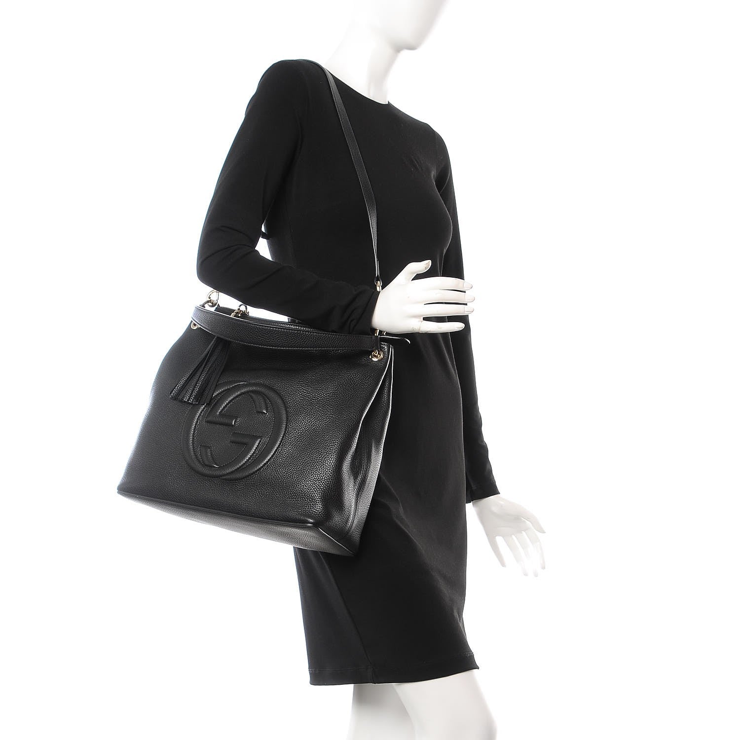 Gucci Pebbled Calfskin Large Soho Hobo Black 2 of 7
