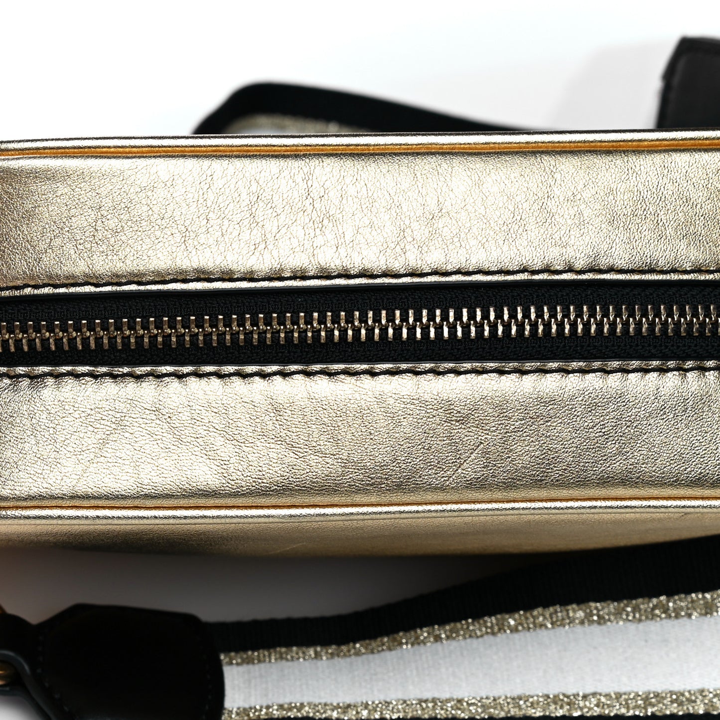 Metallic Calfskin The Flash Crossbody Gold