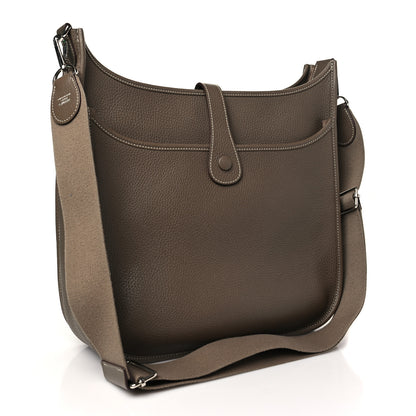 Hermes Taurillon Clemence Evelyne III GM Etoupe 3 of 10